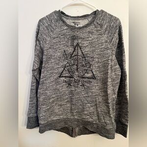 Wizarding World of Harry Potter Gray Sweatshirt Deathly Hallows Women’s Medium